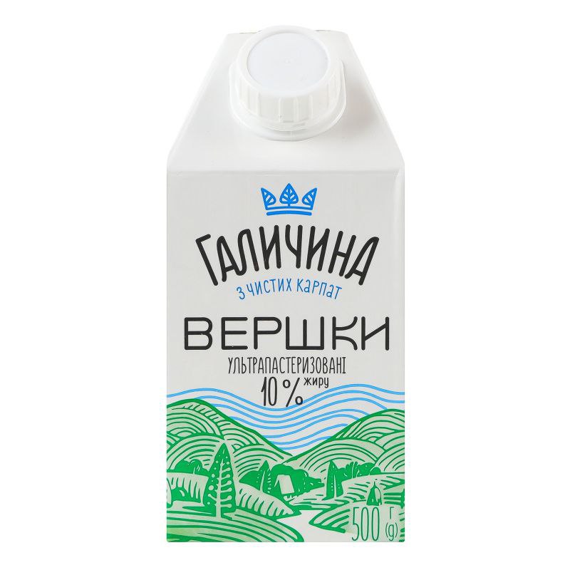 Вершки Галичина 10% TGA 500г
